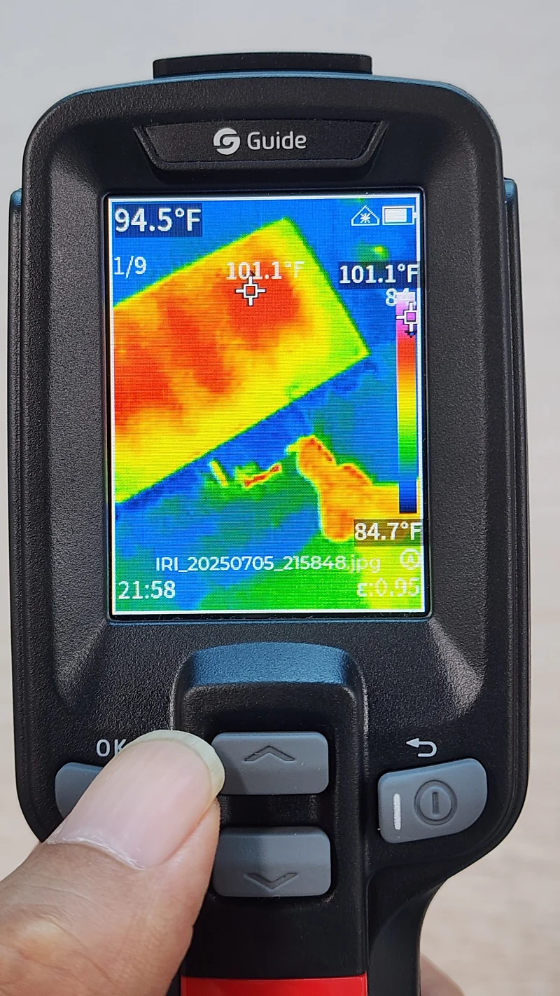 E1 열화상 카메라 갤러리에서 촬영한 사진 확인