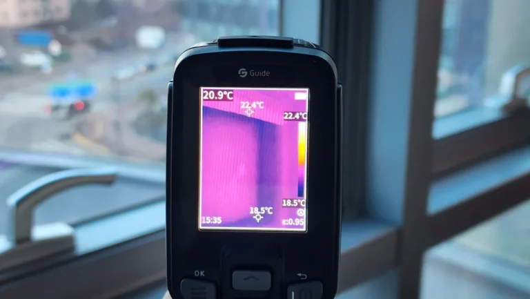 열화상카메라 NSIR E1을 활용하여 창 프레임 주변 단열 점검