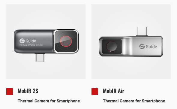 MobIR 모버에어 모버투에스 스마트폰 열화상카메라 제품 비교