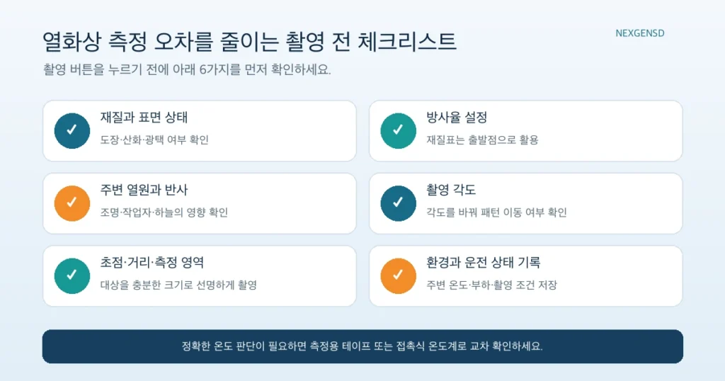 열화상 측정오차를 줄이는 촬영 전 체크리스트